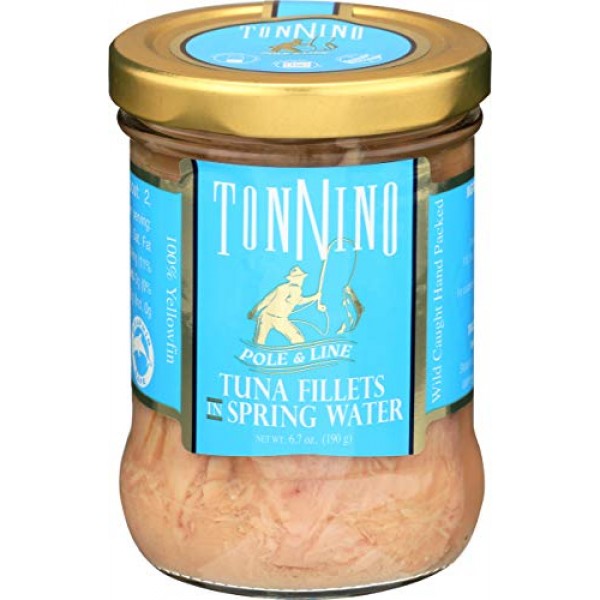 Tonnino Tuna, Tuna Fillets Yellow Fin Spring Water, 6.7 Ounce