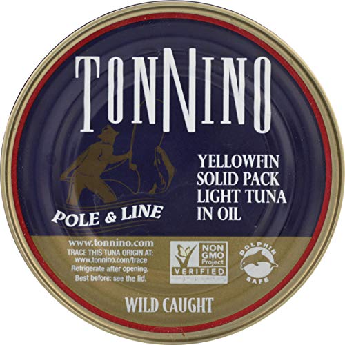 Tonnino Tuna, Tuna Yellow Fin Solid Pack In Olive Oil, 4.94 Ounce