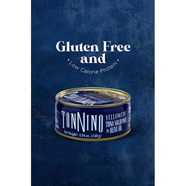 Tonnino Tuna Fillets Low Calorie and Gluten Free Yellowfin Canen...