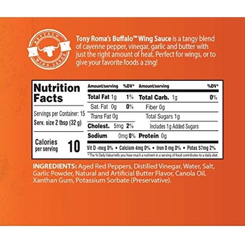 Tony Romas Buffalo Wing Sauce, 17 Ounce Pack Of 6