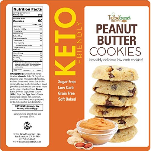 Too Good Gourmet Keto Cookies, Soft-Baked Healthy Snacks, Sugar