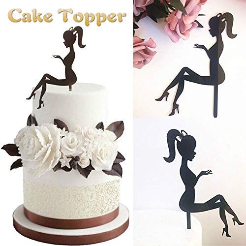 Tooeary Acrylic Cake Topper High Heels Lady Girl Cupcake Topper ...