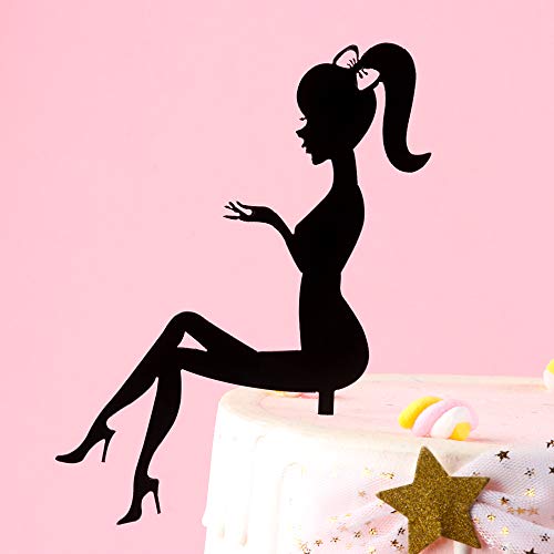 Tooeary Acrylic Cake Topper High Heels Lady Girl Cupcake Topper ...