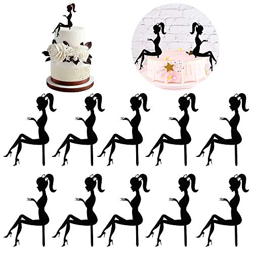 Tooeary Acrylic Cake Topper High Heels Lady Girl Cupcake Topper ...
