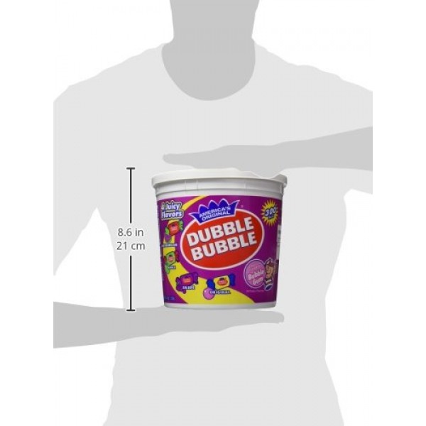 Tootsie Roll Dubble Bubble - Assorted Flavors, Reusable Tub 300...