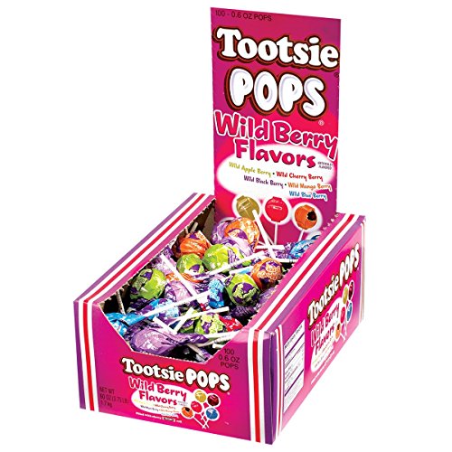 Tootsie Pops Assorted Wild Berry Flavors with Chocolatey Center,...