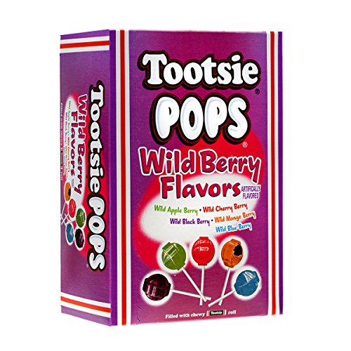 Tootsie Pops Assorted Wild Berry Flavors with Chocolatey Center,...