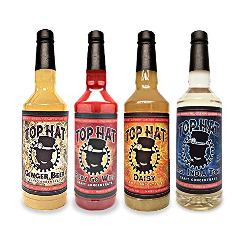 Top Hat Cocktail Mixer Gift Set - Home Bar Mixology Kit - Ginger