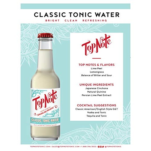 Top Note Tonic Sparkling Classic Tonic Water - 16 Pack 4 X 8.5O