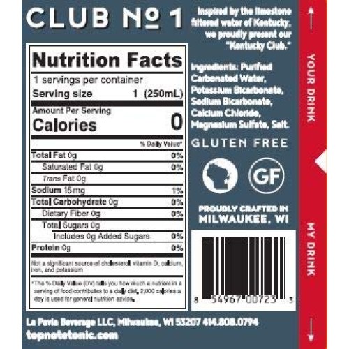 Club Soda No. 1 - 16 Pack 8.5 Oz Bottles