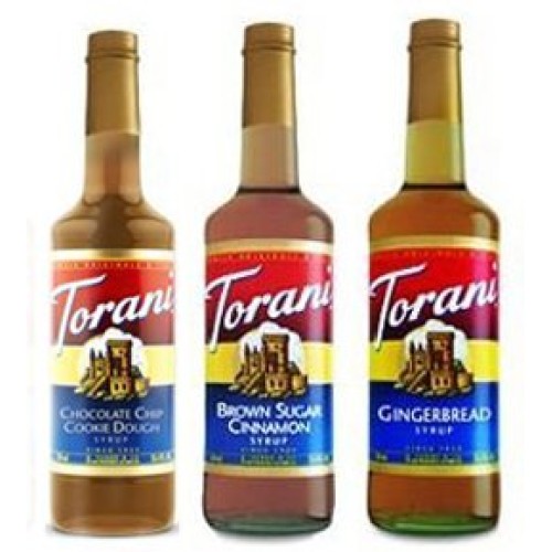 Torani Syrups Holiday 3 Pack Gingerbread, Brown Sugar Cinnamon A Torani Syrups Holiday 3 Pack Gingerbread, Brown Sugar Cinnamon A