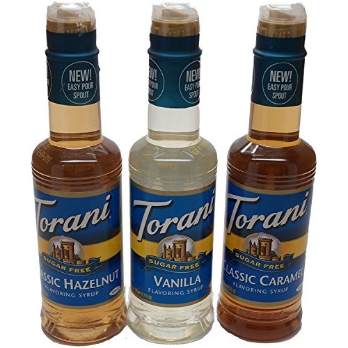 Torani Sugar Free Vanilla, Classic Hazelnut, &Amp; Caramel 12.7 Oz