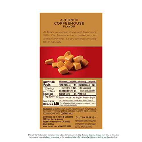 Torani Puremade Caramel Sauce, 16.5 Ounce Pack Of 4