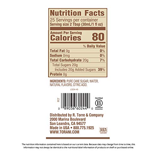 Torani Puremade Maple Syrup, 750 Ml