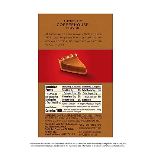 Torani Puremade Pumpkin Pie Sauce, 16.5 Ounces