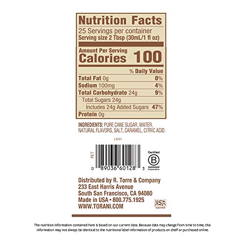 Torani Puremade Salted Caramel Syrup, 750 Ml
