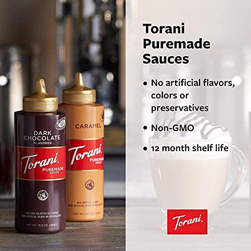 Torani Puremade Sauce Variety Pack, 4 Flavors, 16.5 Ounce Bottles