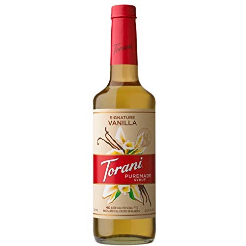 Torani Puremade Syrup, Signature Vanilla Flavor, Glass Bottle, N