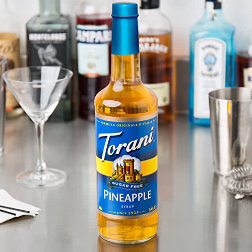 Torani Sugar Free Pineapple Syrup, 750 Ml Glass Bottle