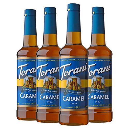 Torani Sugar Free Syrup, Caramel, 25.4 Ounces Pack Of 4