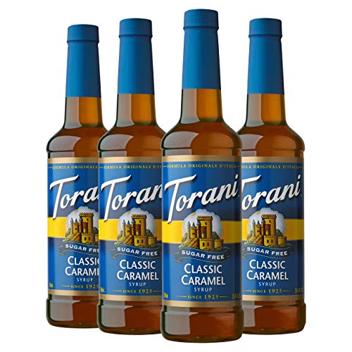 Torani Sugar Free Syrup, Classic Caramel, 25.4 Ounces Pack Of 4