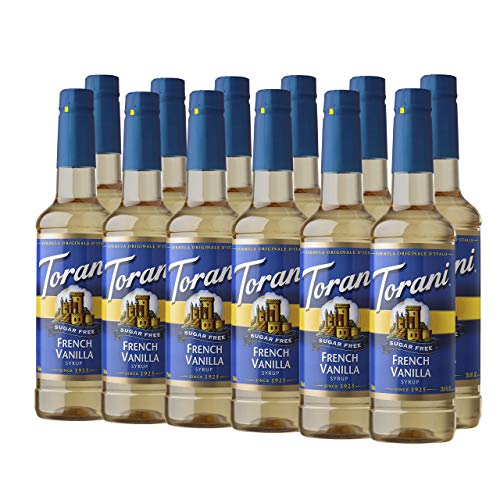 Torani Sugar Free Syrup, French Vanilla, 25.4 Ounce Pack Of 12