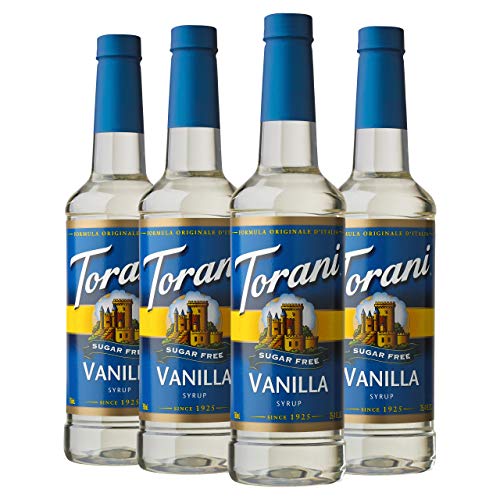 Torani Sugar Free Syrup, Vanilla, 25.4 Ounces Pack Of 4