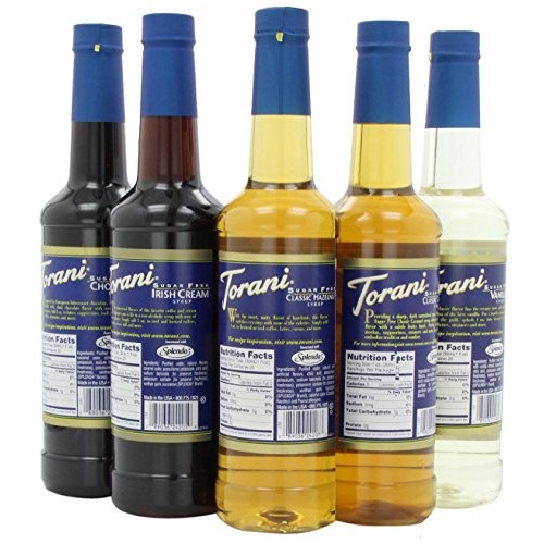 Torani Sugar Free Syrup Variety, 5Pack Of 750Ml One Each Of Sf