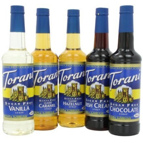 Torani Sugar Free Syrup Variety, 5Pack Of 750Ml One Each Of Sf