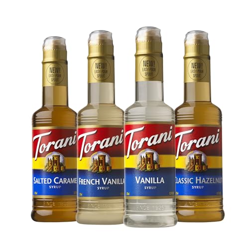 Torani Syrup, Cafe Variety Pack, 4 12.7 Ounce Bottles Vanilla, ...