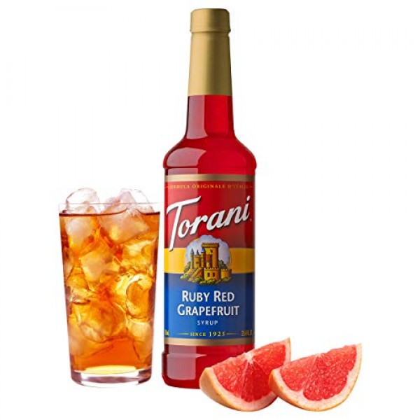 Torani Syrup, Ruby Red Grapefruit, 25.4 Ounces Pack Of 4