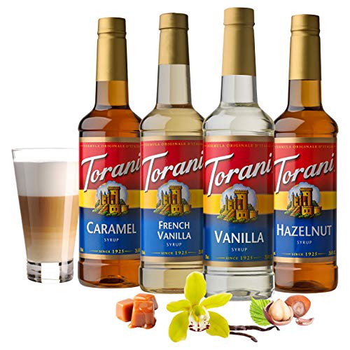 Torani Variety Pack Caramel, French Vanilla, Vanilla &Amp; Hazelnut,