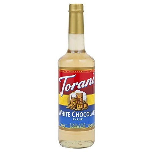 Torani White Chocolate Flavoring Syrup, 750Ml 25.4 Fl Oz Glass