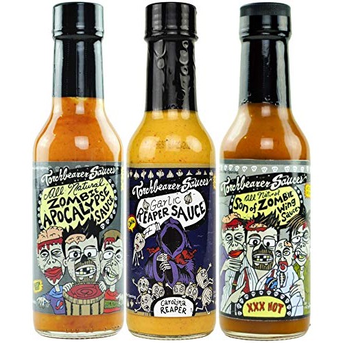 Torchbearer Sauces Hot Sauce Bundle Set, 5 Oz Each: Zombie Apoca