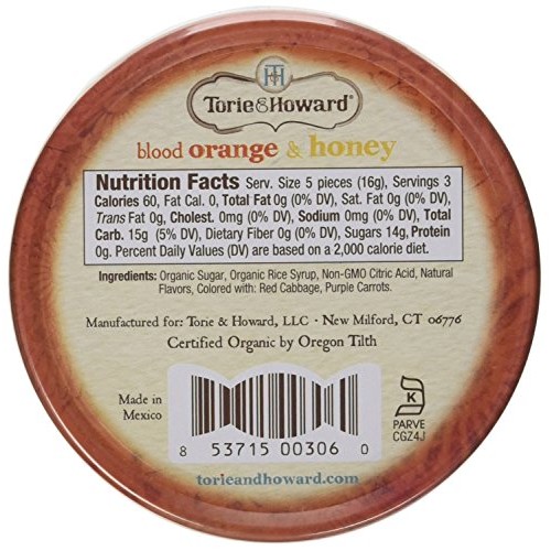 Organic Hard Candy Blood Orange And Honey 2 Ounces Case Of 8