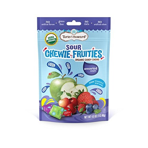 Torie And Howard Chewie Fruities, Sour Assorted Flavors, 4 Ounce