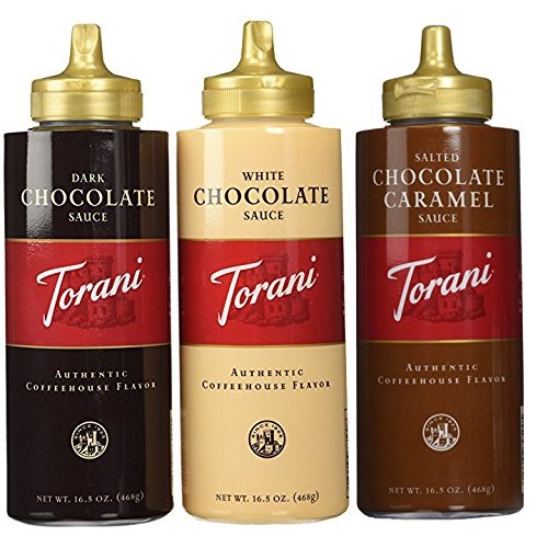 Torani 16.5Oz Chocolate Lovers 3-Pack, Chocolate, White Chocolat