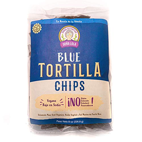 Tortilla Chips Doña Lola: Organic Blue Corn, Gluten-Free, Vegan,