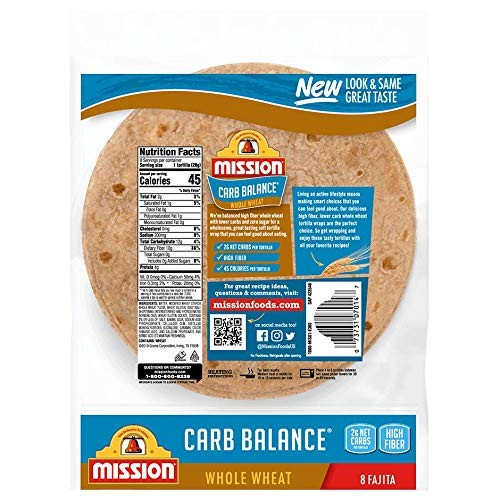 Mission Carb Balance Fajita Whole Wheat Tortillas, Low Carb, Ket...