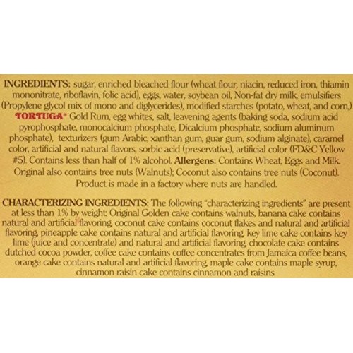 Tortuga Caribbean Key Lime Rum Cake - 16 Oz Rum Cake - The Perfe