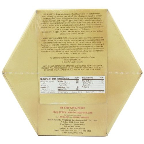 Tortuga Caribbean Original Rum Cake With Walnuts - 16 Oz Rum Cak