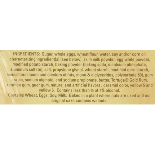 Tortuga Caribbean Original Rum Cake With Walnuts - 16 Oz Rum Cak