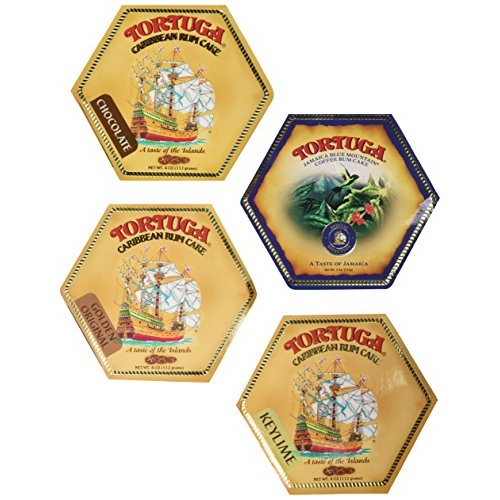 Tortuga Caribbean Rum Cake Assortment - 4 Rum Cakes Of 4Oz Each