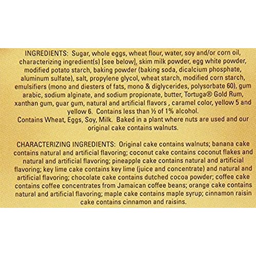 Tortuga Caribbean Rum Cake Assortment - 4Oz Rum Cakes Each