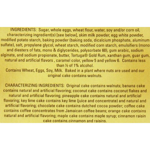 Tortuga Caribbean Rum Cake, Key Lime, Net Weight .32 Ounce907 G