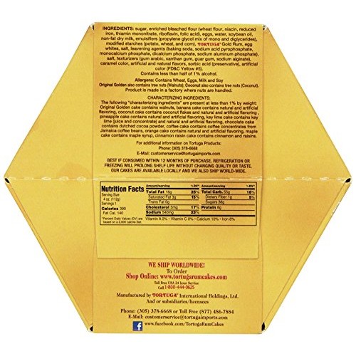 Tortuga Original Caribbean Rum Cake, 4-Ounce Cake With Walnuts F