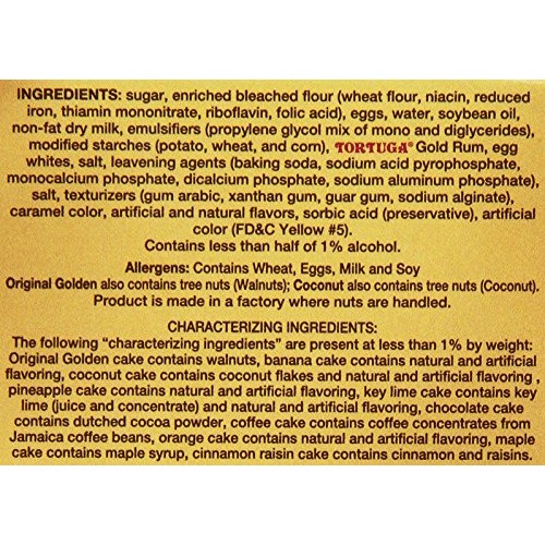 Tortuga Original Caribbean Rum Cake, 4-Ounce Cake With Walnuts F