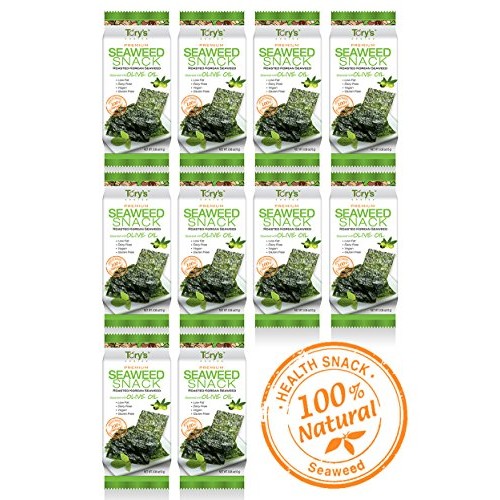 Torys Choice Roasted Seaweed Snacks, Olive Oil, 0.35Oz Pack Of