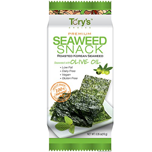 Torys Choice Roasted Seaweed Snacks, Olive Oil, 0.35Oz Pack Of