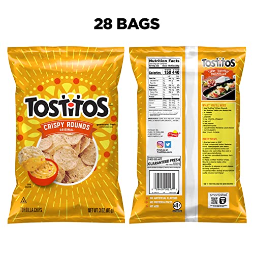 Tostitos Crispy Rounds Tortilla Chips, 3 Ounce Pack Of 28